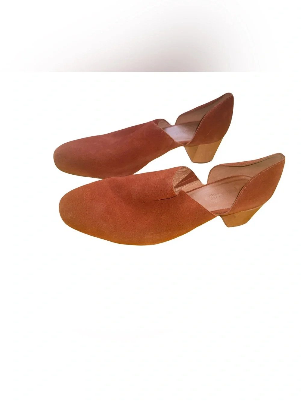Madewell, the Kirstie low-cut suede‎ booties in rust orange size 9.5